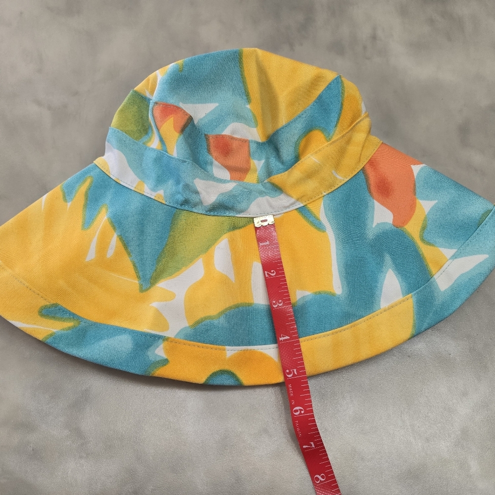 Jim Thompson in Orange/Yellow Vibrant Floral Smet Beach Canvas Hat - Picture 9 of 9